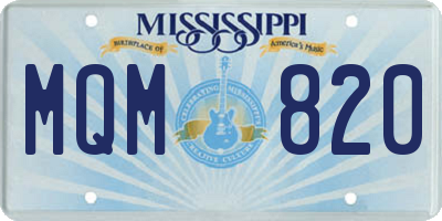 MS license plate MQM820
