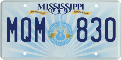 MS license plate MQM830