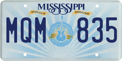 MS license plate MQM835