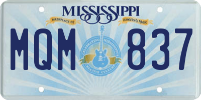 MS license plate MQM837