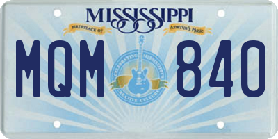MS license plate MQM840