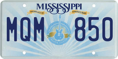 MS license plate MQM850