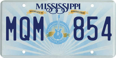 MS license plate MQM854