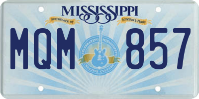 MS license plate MQM857