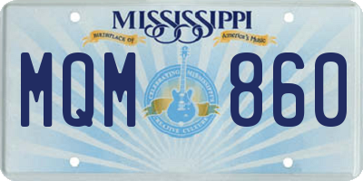 MS license plate MQM860