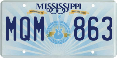 MS license plate MQM863