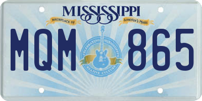 MS license plate MQM865