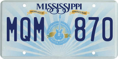 MS license plate MQM870