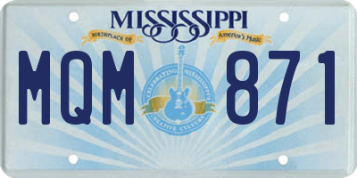 MS license plate MQM871
