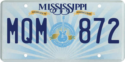 MS license plate MQM872