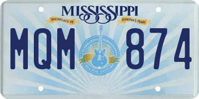 MS license plate MQM874