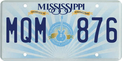 MS license plate MQM876