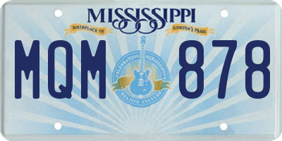 MS license plate MQM878