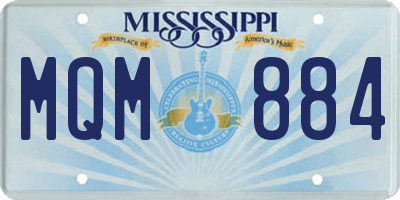 MS license plate MQM884