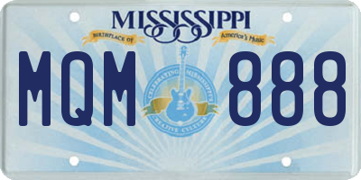MS license plate MQM888