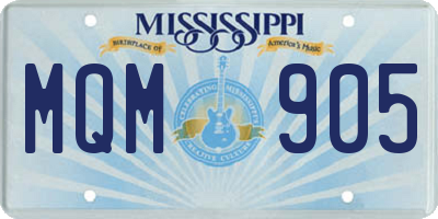 MS license plate MQM905