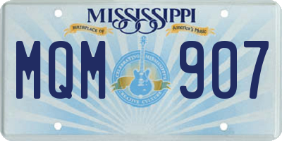 MS license plate MQM907