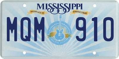MS license plate MQM910