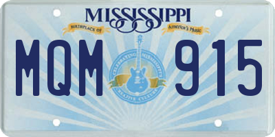 MS license plate MQM915