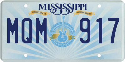 MS license plate MQM917