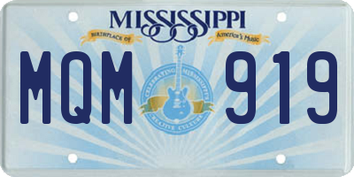 MS license plate MQM919