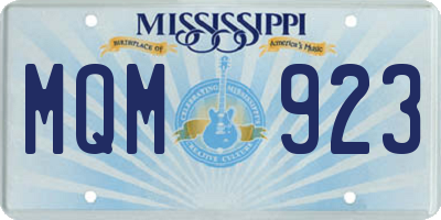 MS license plate MQM923