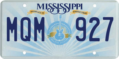 MS license plate MQM927