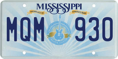 MS license plate MQM930