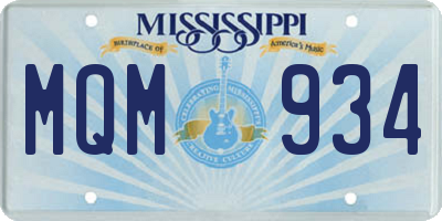 MS license plate MQM934