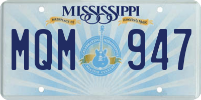 MS license plate MQM947
