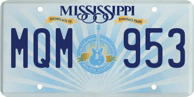 MS license plate MQM953