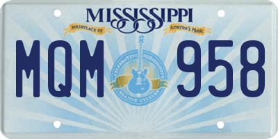 MS license plate MQM958