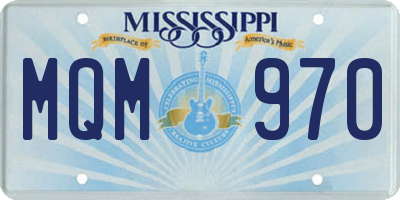 MS license plate MQM970