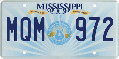 MS license plate MQM972