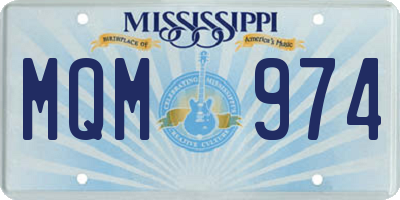 MS license plate MQM974