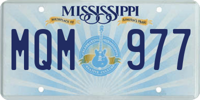 MS license plate MQM977