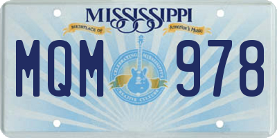 MS license plate MQM978