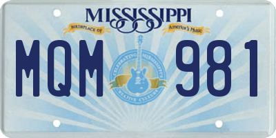 MS license plate MQM981