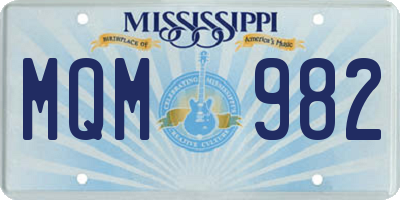MS license plate MQM982