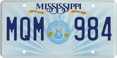 MS license plate MQM984