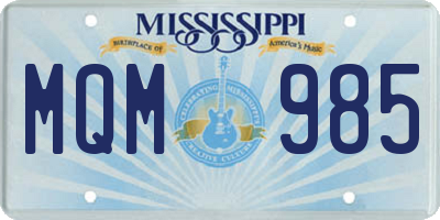 MS license plate MQM985