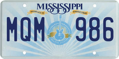 MS license plate MQM986