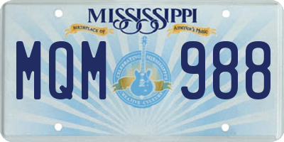 MS license plate MQM988
