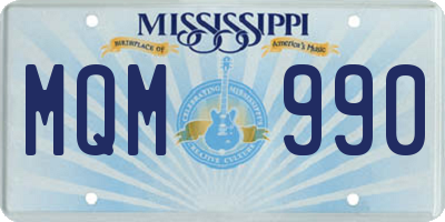 MS license plate MQM990
