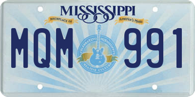 MS license plate MQM991