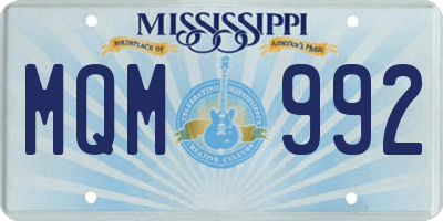 MS license plate MQM992