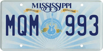 MS license plate MQM993