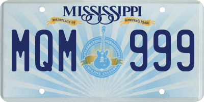 MS license plate MQM999