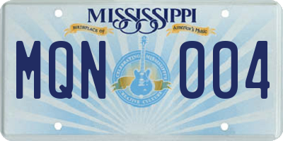 MS license plate MQN004