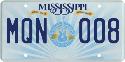 MS license plate MQN008